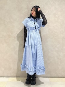 ギャザーリボンシャツワンピース｜ジュエティ（jouetie）アウトレット