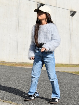 「アイテム（スニーカー）」を使った、IRMA♡さん（キッズ・120cm）の秋コーディネート