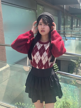 「アイテム（ハンチング/ベレー帽）」を使った、shimizu831さん（レディース・161cm）の秋コーディネート