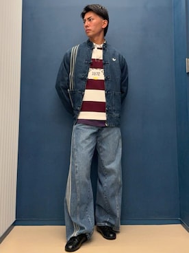 「アイテム（ポロシャツ）」を使った、K）さん（メンズ・176cm）の秋コーディネート