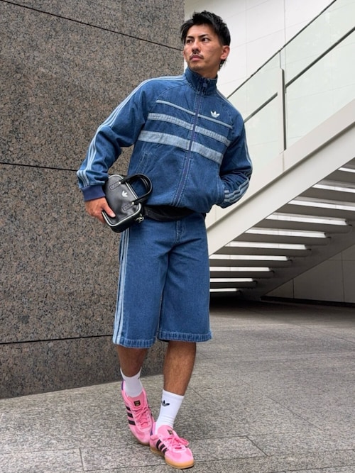 adidas ライトブルーデニムジャケットMサイズ adidas デニムジャケット gジャン アディカラー ファースト