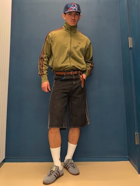 「adidas（アディダス）のアイテム（帽子）」を使った、K）さん（メンズ・176cm）の春コーディネート