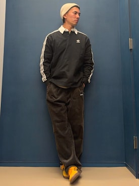 「アイテム（ポロシャツ）」を使った、K）さん（メンズ・176cm・20代）の秋コーディネート