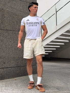 「サッカーユニフォーム」｜K）さん（メンズ・176cm）の夏コーディネート