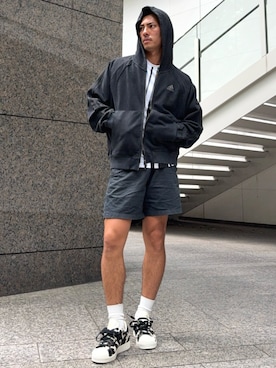 「アイテム（パーカー）」を使った、K）さん（メンズ・176cm）の夏コーディネート