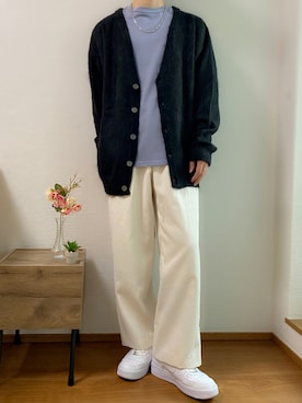 「Ellno Loset（エルノロゼット）のアイテム（カーディガン/ボレロ）」を使った、Takiさん（メンズ・169cm）の秋コーディネート