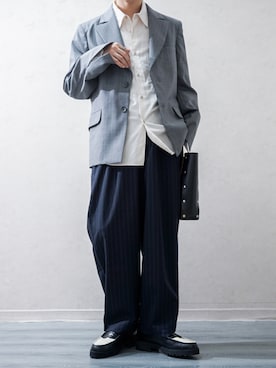 「アイテム（スラックス）」を使った、Takiさん（メンズ・169cm・20代）の秋コーディネート