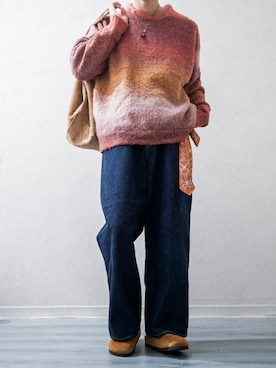 「アイテム（バンダナ/スカーフ）」を使った、Takiさん（メンズ・169cm）の冬コーディネート