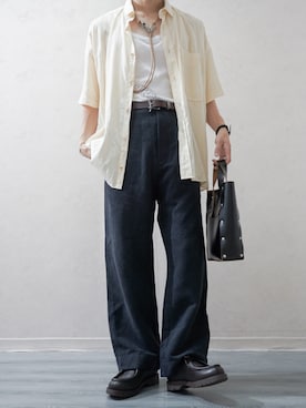 「Hender Scheme（エンダースキーマ）のアイテム」を使った、Takiさん（メンズ・169cm）の夏コーディネート