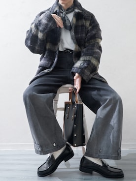 「アイテム（バンダナ/スカーフ）」を使った、Takiさん（メンズ・169cm）の冬コーディネート