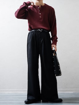 「TORY LEATHER（トリーレザー）のアイテム」を使った、Takiさん（メンズ・169cm）の春コーディネート