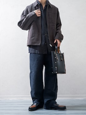 「アイテム（ハンドバッグ）」を使った、Takiさん（メンズ・169cm）の秋コーディネート
