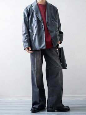 「アイテム（スウェット）」を使った、Takiさん（メンズ・169cm）の秋コーディネート