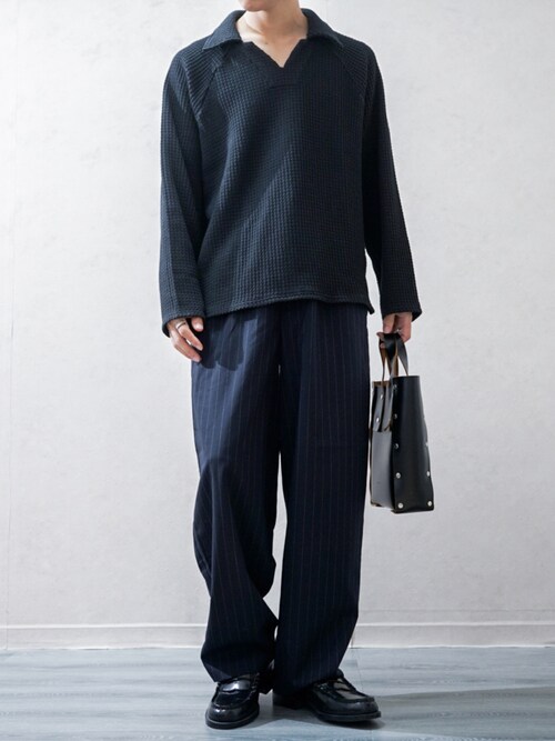 別注 Big Waffle V-Neck Shirt（ポロシャツ）｜MATSUFUJI（マツフジ