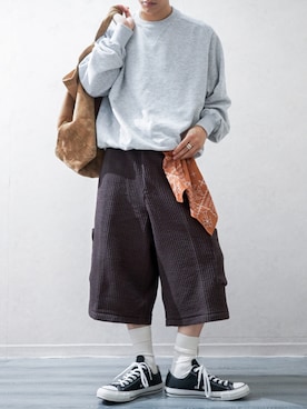 「アイテム（バンダナ/スカーフ）」を使った、Takiさん（メンズ・169cm）の秋コーディネート