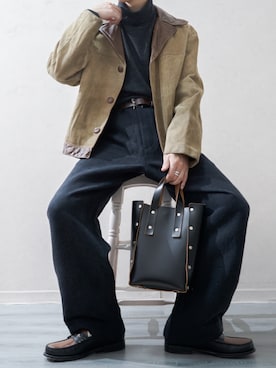 「アイテム（ハンドバッグ）」を使った、Takiさん（メンズ・169cm・20代）の冬コーディネート