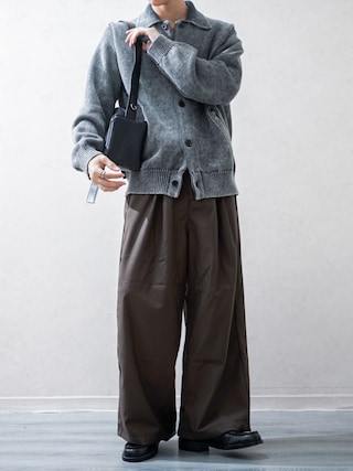 「BAYCREW'S DEPO（ベイクルーズデポ）のDAIRIKU / ダイリク Vintage Dyed Knit Jacket（カーディガン/ボレロ）」を使った、Takiさん（メンズ・169cm）の秋コーディネート