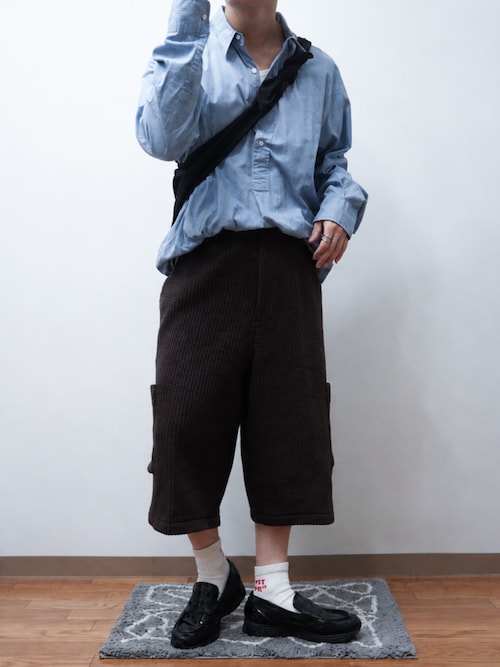 「MATSUFUJI（マツフジ）の【MATSUFUJI】 Stripe Jacquard Detachable Trousers（その他パンツ）」を使った、Takiさん（メンズ・169cm）の秋コーディネート