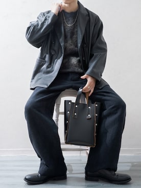 「アイテム（ドレスシューズ）」を使った、Takiさん（メンズ・169cm・20代）の冬コーディネート