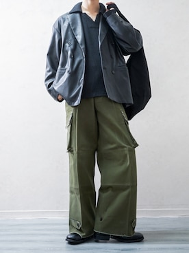 「アイテム（ポロシャツ）」を使った、Takiさん（メンズ・169cm）の冬コーディネート