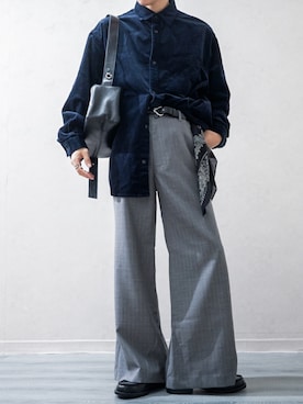 「アイテム（バンダナ/スカーフ）」を使った、Takiさん（メンズ・169cm）の秋コーディネート