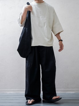 「OOFOS（ウーフォス）のアイテム」を使った、Takiさん（メンズ・169cm）の夏コーディネート