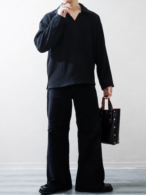別注 Big Waffle V-Neck Shirt（ポロシャツ）｜MATSUFUJI（マツフジ