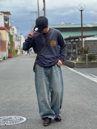 「RAGEBLUE(レイジブルー)の【NEW ERA/ニューエラ】9TWENTY/DAMAGE DUCK CAP(キャップ)」を使った、Takiさん(メンズ・169cm)の秋コーディネート