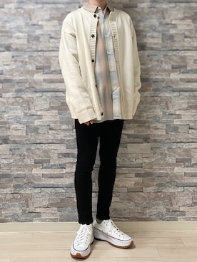 「JUNRED（ジュンレッド）のアイテム（ニット/セーター）」を使った、Takiさん（メンズ・169cm）の秋コーディネート