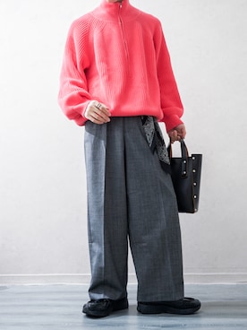 「アイテム（バンダナ/スカーフ）」を使った、Takiさん（メンズ・169cm）の冬コーディネート