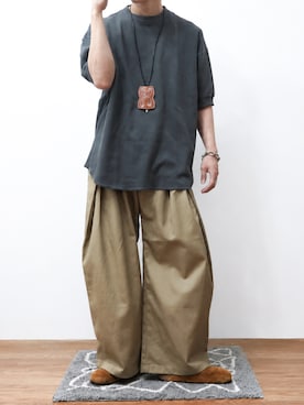 「DAIWA PIER39（ダイワピア39）のDAIWA PIER39 TECH THERMAL CREW S/S ダイワピア サーマル ワッフル（Tシャツ/カットソー、グレー系）」を使った、Takiさん（メンズ・169cm）の夏コーディネート