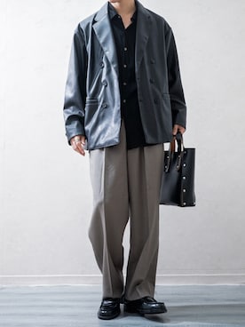 「アイテム（スラックス）」を使った、Takiさん（メンズ・169cm・20代）の秋コーディネート