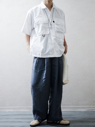 「DAIWA PIER39(ダイワピア39)のTECH MULTI TOOL POCKET SHIRT S BE-86026(シャツ/ブラウス)」を使った、Takiさん(メンズ・169cm)の夏コーディネート