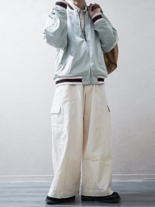 「RAGEBLUE(レイジブルー)のReversible Souvenir Jacket/リバーシブルスーベニアジャケット(スカジャン)」を使った、Takiさん(メンズ・169cm)の冬コーディネート