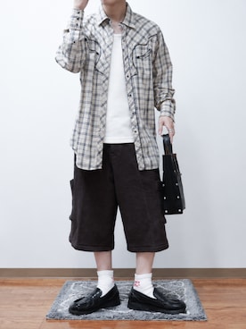 「CASPER JOHN（キャスパージョン）のアイテム（トップス）」を使った、Takiさん（メンズ・169cm）の秋コーディネート