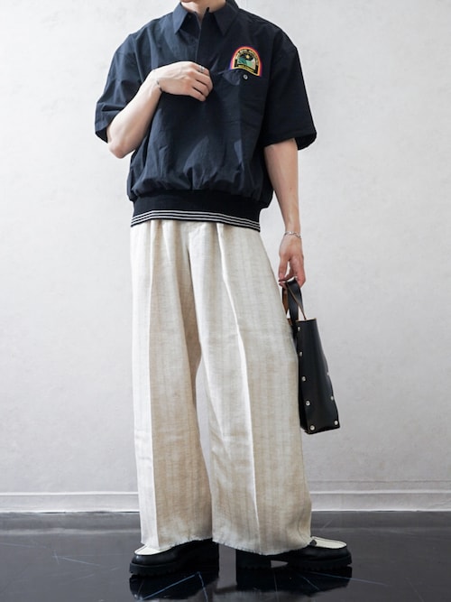 Tank Sole Loafers Black White Paisley（ローファー）｜The