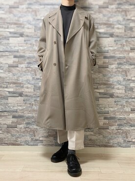 「WYM LIDNM（ウィム バイ リドム）のアイテム（トレンチコート）」を使った、Takiさん（メンズ・169cm）の秋コーディネート