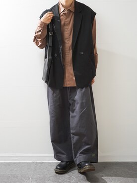 「RAGEBLUE（レイジブルー）のアイテム（ベスト）」を使った、Takiさん（メンズ・169cm）の夏コーディネート