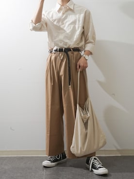 「Lui's（ルイス）のアイテム（パンツ）」を使った、Takiさん（メンズ・169cm）の春コーディネート