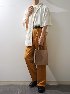 「LiNoH（リノー）のアイテム（トップス）」を使った、Takiさん（メンズ・169cm）の夏コーディネート