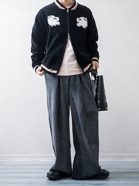 「アイテム（スカジャン）」を使った、Takiさん（メンズ・169cm）の秋コーディネート