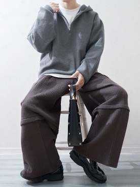 「アイテム（ハンドバッグ）」を使った、Takiさん（メンズ・169cm）の冬コーディネート