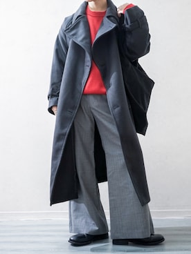 「アイテム（トレンチコート）」を使った、Takiさん（メンズ・169cm）の冬コーディネート