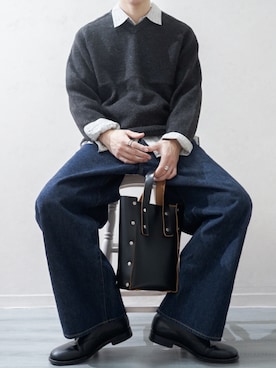 「アイテム（リング）」を使った、Takiさん（メンズ・169cm・20代）の冬コーディネート