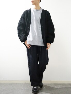 「remer（リメール）のloose tuck wide slacks PT/ルーズタックワイドスラックスパンツ（スラックス）」を使った、Takiさん（メンズ・169cm）の春コーディネート