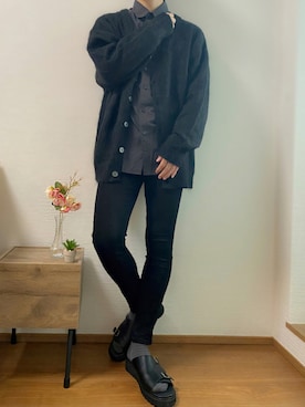 「Ellno Loset（エルノロゼット）のアイテム（カーディガン/ボレロ）」を使った、Takiさん（メンズ・169cm）の秋コーディネート