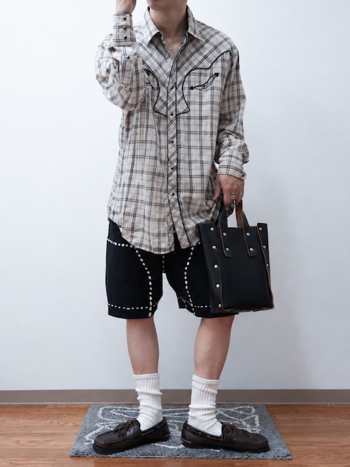 「Hender Scheme(エンダースキーマ)のassemble hand bag tall S(ハンドバッグ)」を使った、Takiさん(メンズ・169cm)の秋コーディネート