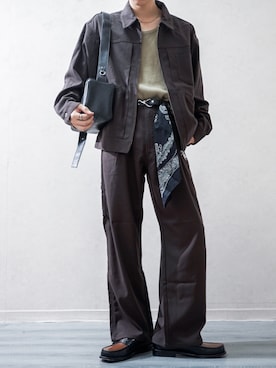 「アイテム（バンダナ/スカーフ）」を使った、Takiさん（メンズ・169cm）の秋コーディネート