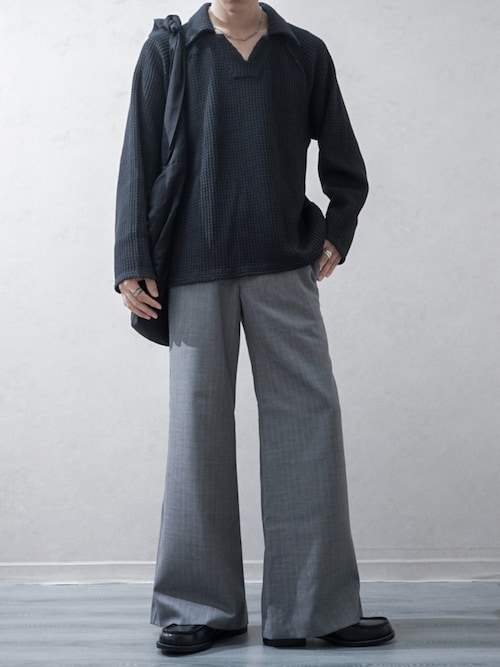 別注 Big Waffle V-Neck Shirt（ポロシャツ）｜MATSUFUJI（マツフジ