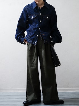 「SHINYAKOZUKA（シンヤコヅカ）の【SHINYAKOZUKA】 ORDINARY CITY TRUCKER（デニムジャケット、ブルー系）」を使った、Takiさん（メンズ・169cm）の春コーディネート